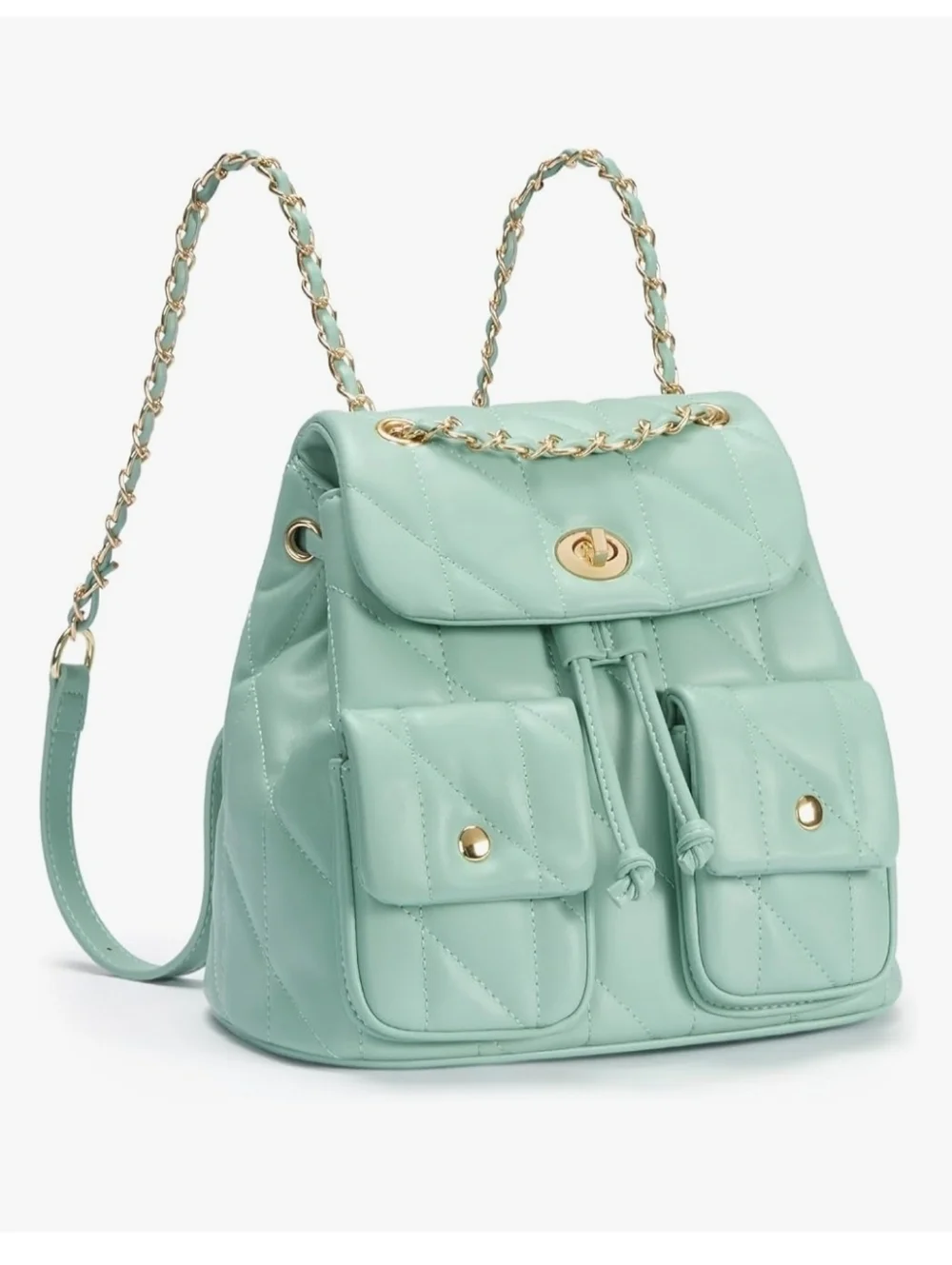 1 Left! Quilted Mint Shoulder Backpack Bag - Unbranded